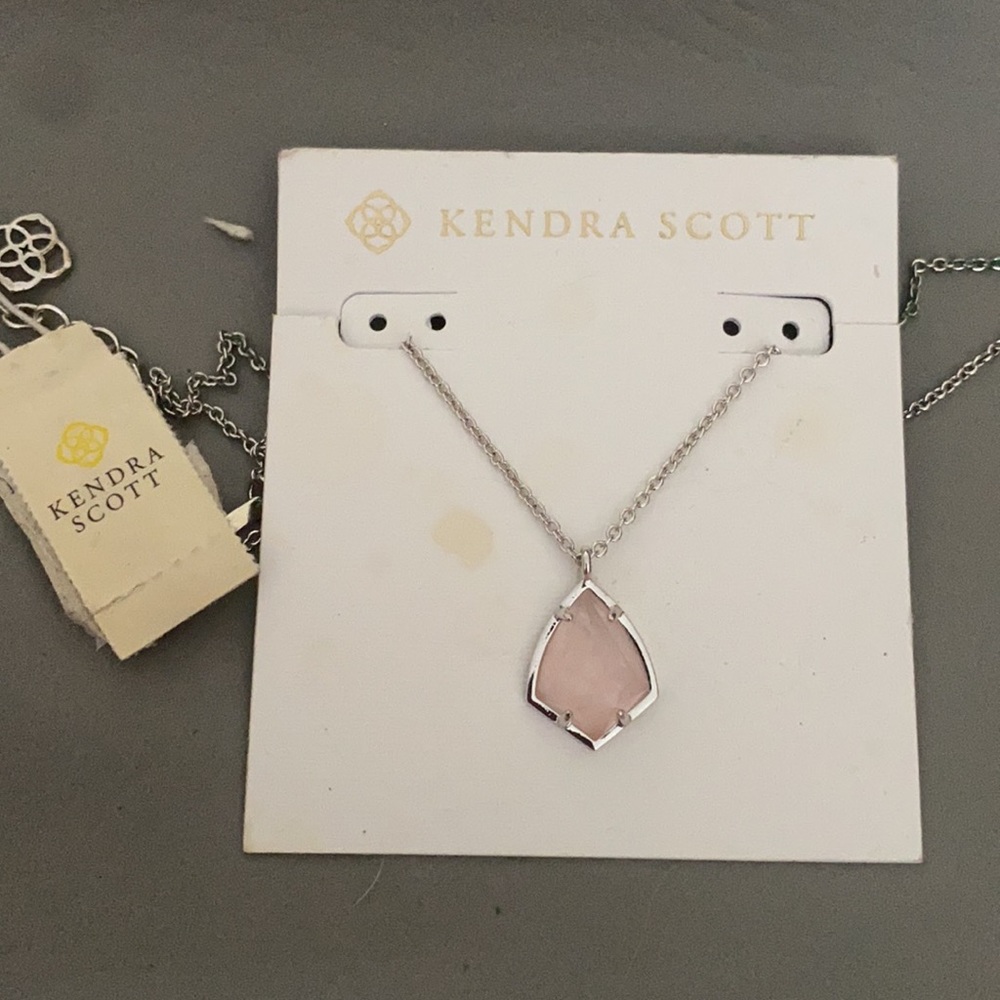 Kendra Scott Cory necklace in pink quartz